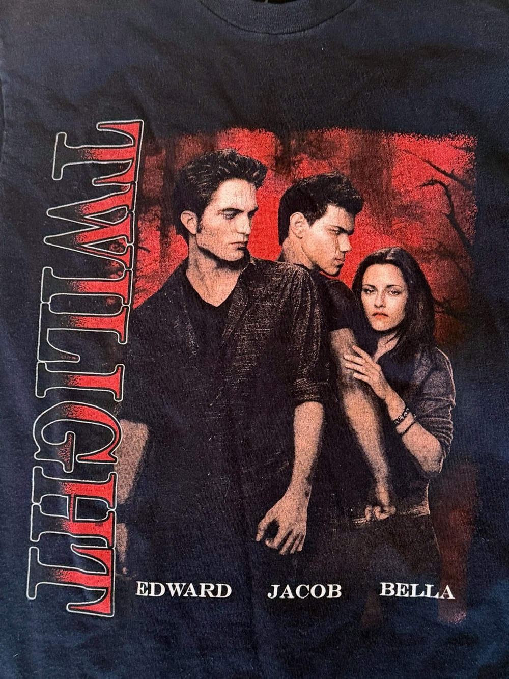 Twilight Saga Movie T-Shirt Women's Small Black Edward Jacob Bella
